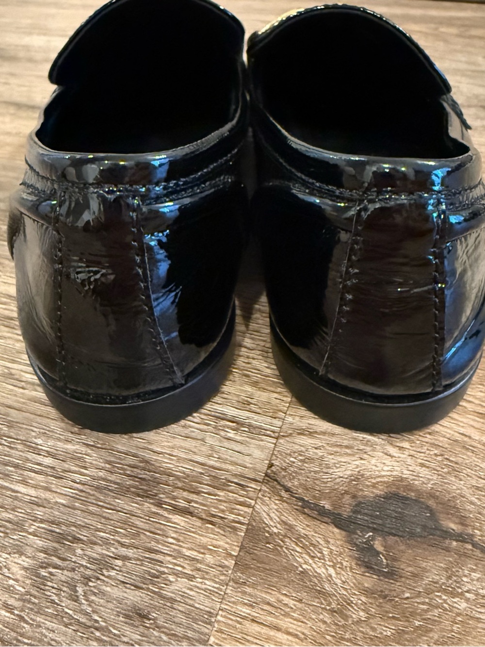 Jeffrey Campbell Velveteen Horsebit Loafers Black Patent Leather Luxury Size 7.5 - Picture 3 of 7